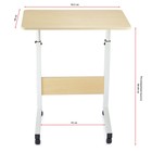 Прикроватный приставной стол GAL для ноутбука, 600×400×650(890) мм, белый / белёный дуб - Фото 3