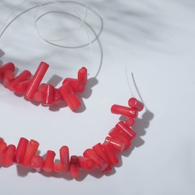

Бусины на нити палочки "Коралл" 12*4мм, цвет красный, 38см