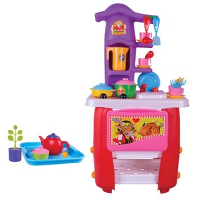 Кухня игровая Hut Kitchen, с набором, 45 предметов, цвет красно-фиолетовый