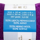 Пряжа "Кроссбред Бразилии" 50%меринос.шерсть, 50% акрил 500м/100гр (575 ярко-лиловый) - Фото 4
