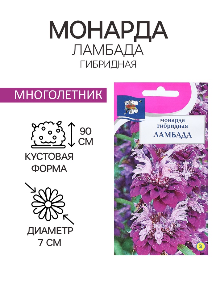 Семена цветов Монарда гибридная «Ламбада», 0.03 г, «Урожай Удачи» - Фото 1
