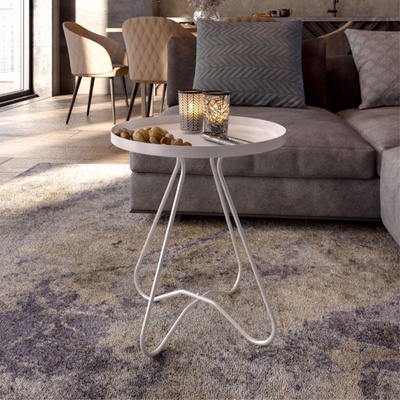 Столик журнальный, 400х400х450, Белый муар