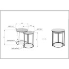 Столик журнальный, 450х450х550, Камень пьетра черный/Белый муар - фото 21913125