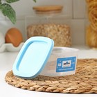 Контейнер пищевой RICCO, 230 мл, 9.6×9.6×5.2 см, квадрат, цвет прозрачный, крышка голубая - Фото 4