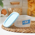 Контейнер пищевой RICCO, 500 мл, 12,2×12,2×6,2 см, квадрат, цвет прозрачный, крышка голубая - Фото 4