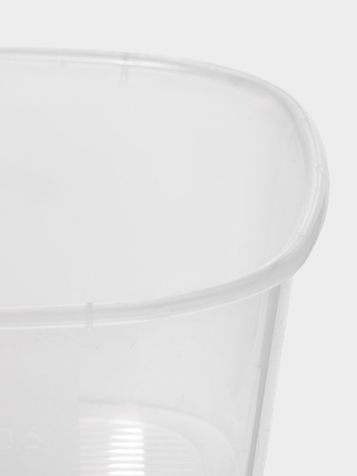 Контейнер пищевой, 900 мл, 14.9×14.9×7.4 см, квадрат, прозрачный, крышка голубая