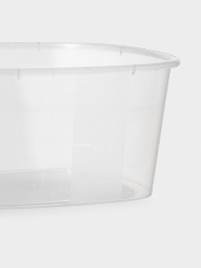 Контейнер пищевой, 900 мл, 14.9×14.9×7.4 см, квадрат, прозрачный, крышка голубая