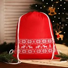 Мешок-рюкзак новогодний на шнурке, цвет красный - фото 11005334