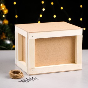 Подарочная коробка "Бандероль" деревянная с гвоздями и веревкой 20×16×15 см