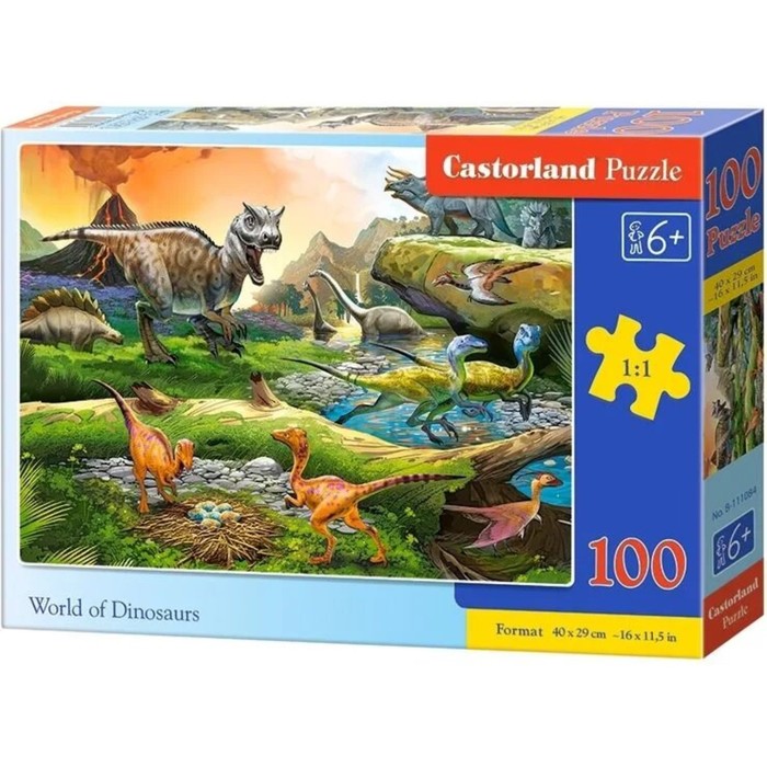 Пазл «Мир динозавров», 100 элементов
