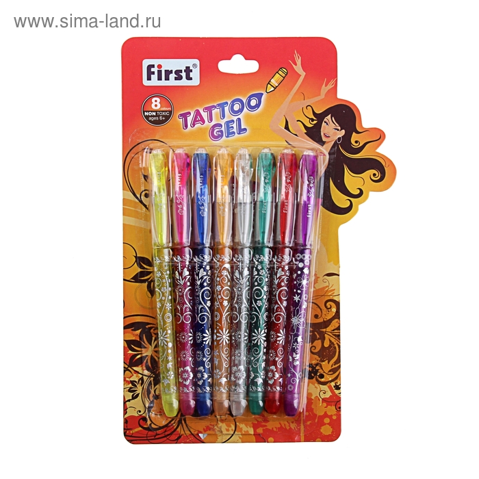 Набор гелевых ручек 08цв. "Тату" - Фото 1