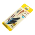 Ручка перьевая +4 картриджа, цвет синий - Фото 3