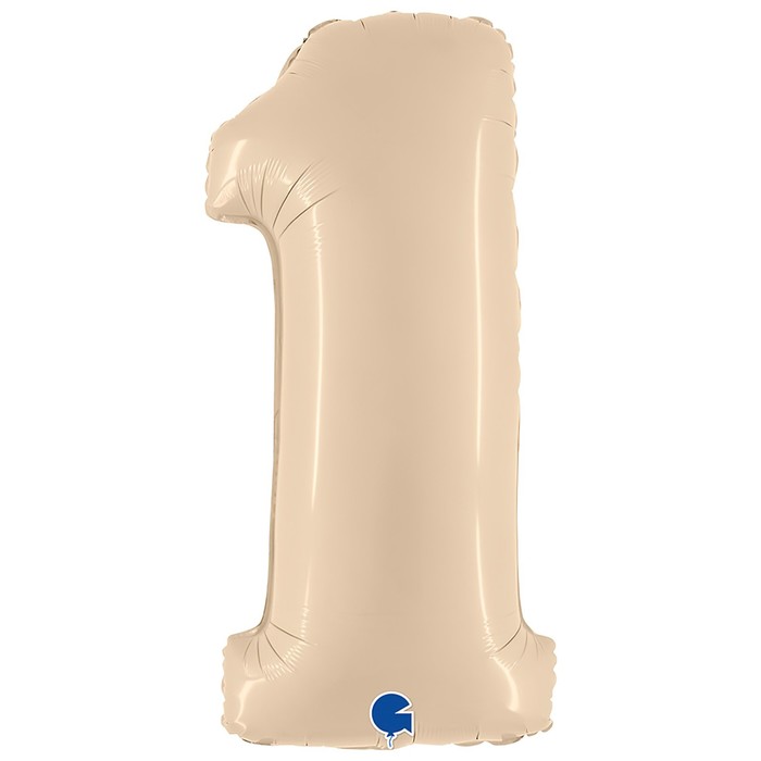 Шар фольгированный цифра 40" "1" Сатин Cream - Фото 1