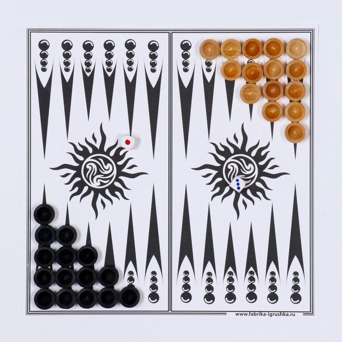 Настольная игра 3 в 1: шахматы, шашки, нарды, деревянные фигуры, доска 29.5 х 29.5 см - фото 1886981917