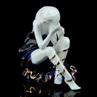 Сувенир керамика "Мечтательница" в синем 10х10х6 см - Фото 2