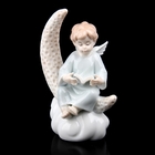 Сувенир керамика "Ангелочек с книжкой на месяце" 10х6х14 см - Фото 1
