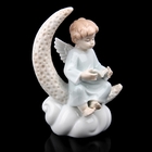 Сувенир керамика "Ангелочек с книжкой на месяце" 10х6х14 см - Фото 2