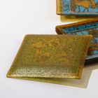 Набор столовый «Маки», 7 предметов: 30×30 см - 1 шт., 18×18 см - 6 шт., стекло, зелёный, золотистый - фото 24153329