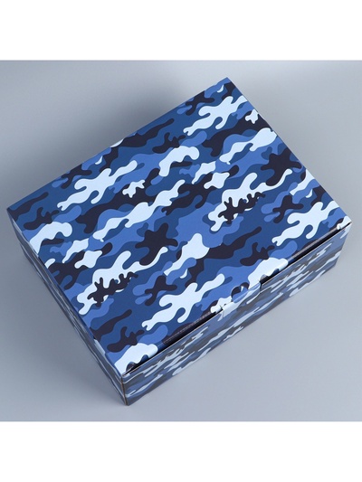 Коробка подарочная сборная, упаковка, «Милитари», 30×23×12 см