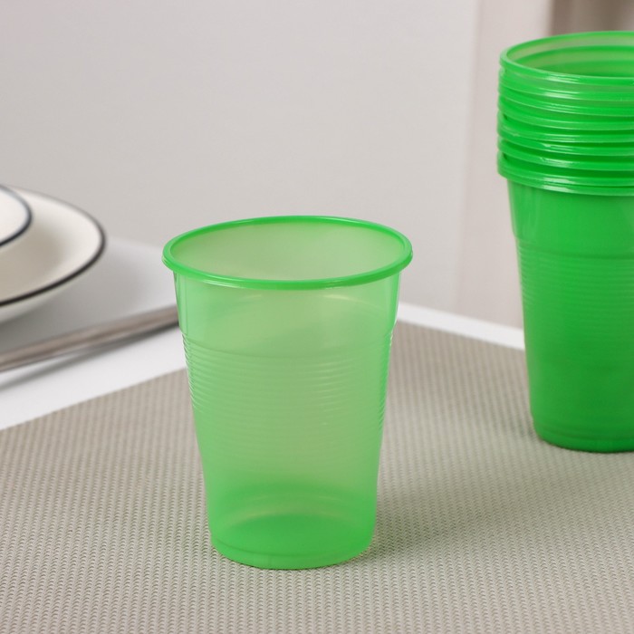 Стаканы одноразовые «Для отдыха», набор 10 шт., 200 мл, пластик, d=7 см, МИКС - Фото 1