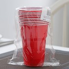 Стаканы одноразовые «Факел Экстра», набор 10 шт., 500 мл, пластик, d=10 см, красный, белый - Фото 6