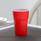 Стакан одноразовый пластиковый «Факел Экстра», 500 мл, красно-белый - Фото 1