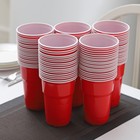 Стакан одноразовый пластиковый «Факел Экстра», 500 мл, красно-белый - Фото 2