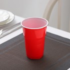 Стакан одноразовый пластиковый «Факел Экстра», 500 мл, красно-белый - Фото 3