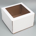 Коробка для торта с окном, кондитерская упаковка «Белая» 29,5 х 29,5 х 19 см - Фото 1