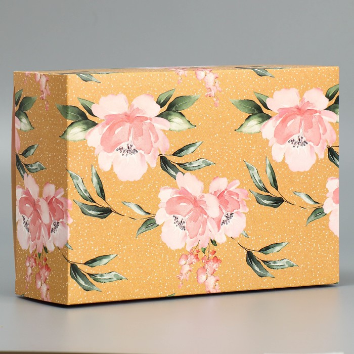 Коробка подарочная складная, упаковка, «Цветы», 16 х 23 х 7.5 см - фото 1928040277