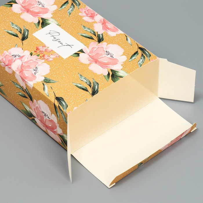 Коробка подарочная складная, упаковка, «Цветы», 16 х 23 х 7.5 см - фото 1928040274