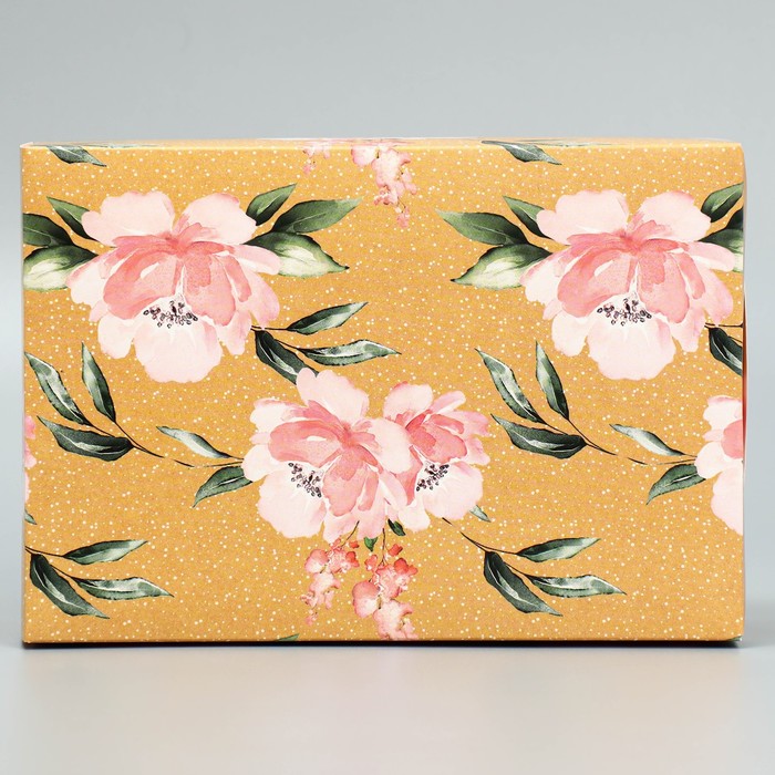 Коробка подарочная складная, упаковка, «Цветы», 16 х 23 х 7.5 см - фото 1928040276