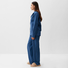 Пижама женская (рубашка и брюки) KAFTAN "Basic" р.44-46, синий - Фото 3
