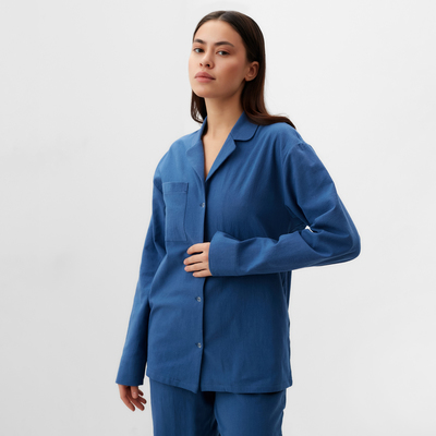 Пижама женская (рубашка, брюки) KAFTAN Basic, размер 48-50, синяя
