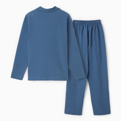 Пижама женская (рубашка, брюки) KAFTAN Basic, размер 48-50, синяя