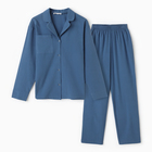 Пижама женская (рубашка и брюки) KAFTAN "Basic" р.52-54 , синий - Фото 7