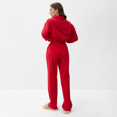 Пижама женская (рубашка, брюки) KAFTAN Basic, размер 52-54, красная