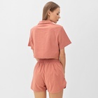 Пижама женская (рубашка и шорты) KAFTAN "Полоска" р.40-42, коралл - Фото 4