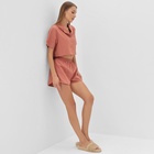 Пижама женская (рубашка и шорты) KAFTAN "Полоска" р.40-42, коралл - Фото 6