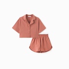 Пижама женская (рубашка и шорты) KAFTAN "Полоска" р.40-42, коралл - Фото 7