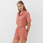 Пижама женская (рубашка и шорты) KAFTAN "Полоска" р.48-50, коралл - Фото 3
