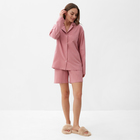 Пижама женская (рубашка и шорты) KAFTAN "Basic" р.44-46, розовый - Фото 2