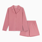 Пижама женская (рубашка и шорты) KAFTAN "Basic" р.44-46, розовый - Фото 6