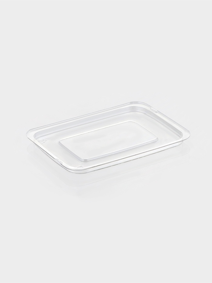 Крышка одноразовая к соуснику с двумя отделениями, пластик, 7.5×5×3 см, прозрачная - Фото 1
