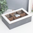 Шкатулка для чая дерево «Чайная любовь», с делениями, для украшений, мелочи, 16×24×7.5 см - Фото 4