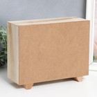 Шкатулка дерево комод 4 ящика "Цветочный узор" бежево-белая 10,3х27х22 см - фото 21916577