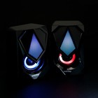 Компьютерные колонки SmartBuy REBEL, 2.0, 2х3 Вт, Jack 3.5 мм, USB, LED подсветка, чёрные 9381043 - фото 13854646