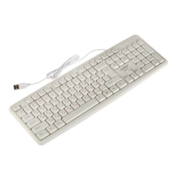 Клавиатура Smartbuy ONE 210, проводная, мембранная, 104 клавиши, USB, белая - Фото 1