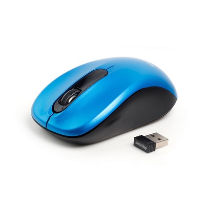 Мышь Smartbuy ONE 378, беспроводная, оптическая, 1600 dpi, 2xAA , USB, синяя
