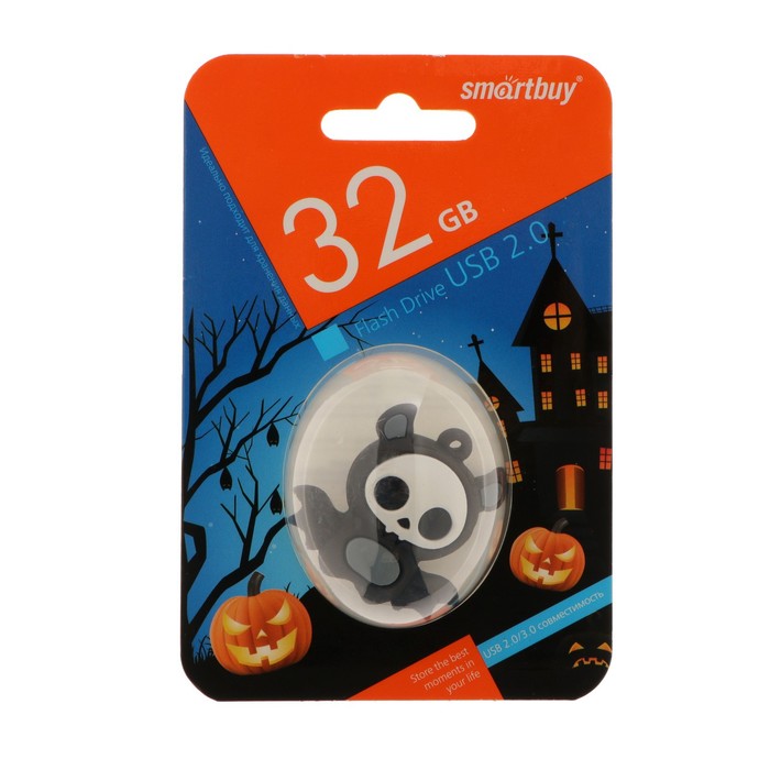 Флешка Smartbuy Halloween series "Летучая Мышь", 32 Гб, USB2.0, чт до 25 Мб/с, зап до15 Мб/с - фото 51306472